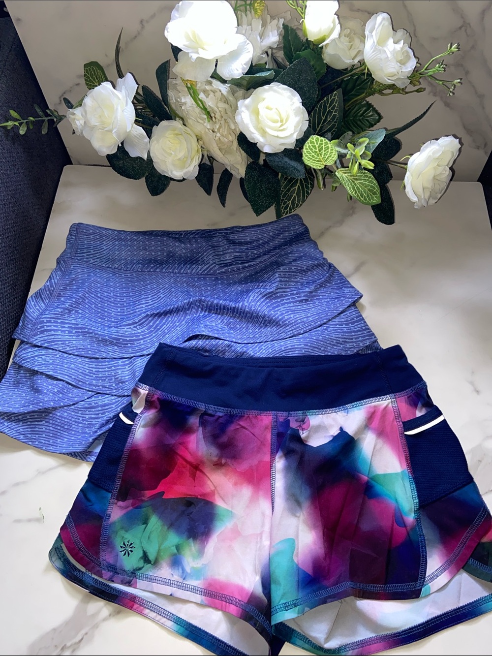 Athleta Girls Bundle Skort and shorts set of 2 Size Medium(8-10) Grils fun print